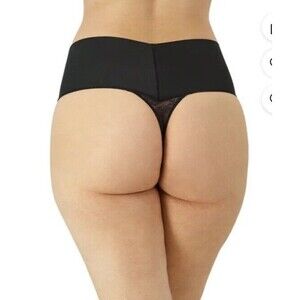 Flexees by Maidenform Ladies black Shapewear Tame Your Tummy High Waist Thong 3X
